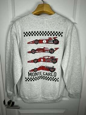 Vintage 90s Y2K Russell Athletic Monte Carlo Monaco Sweatshirt Retro Race Cars